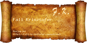 Fall Krisztofer névjegykártya